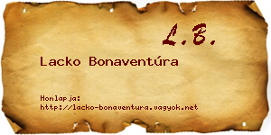 Lacko Bonaventúra névjegykártya